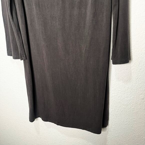 Eileen Fisher Fine Jersey Crew Neck Dress Boxy Long Sleeve Knee Length XS - Picture 7 of 9